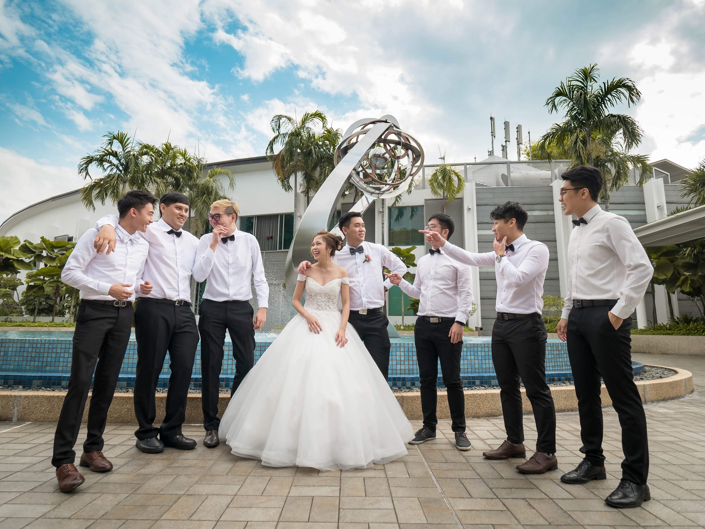couple groomsman shot